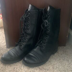 Steve Madden Black Combat Boots